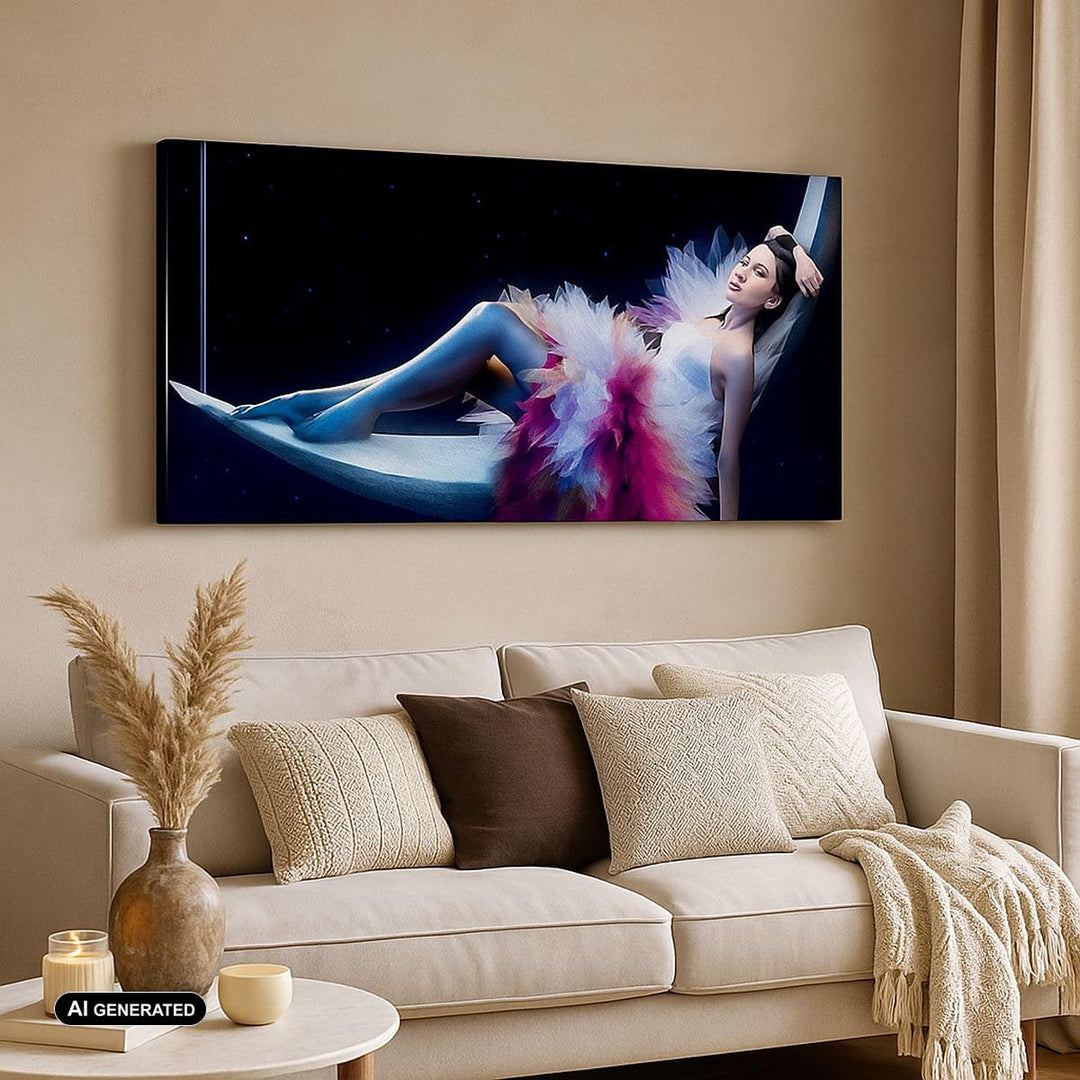 Panorama Bilder auf Leinwand Frau Geheimnis Kleid elegant Leinwandbild 90x30cm Wandbilder Dekoration