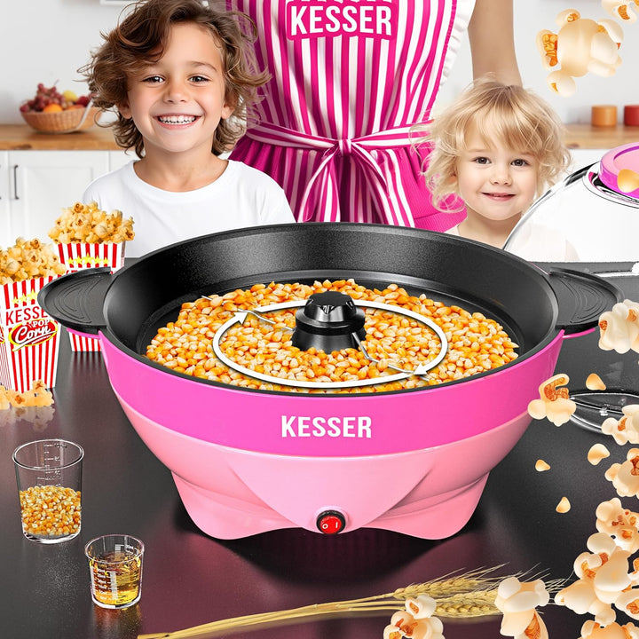 KESSER® Popcornmaschine Gross 800W Popcorn-Maker 5,5l Inhalt mit Antihaftbeschichtung Deckel & Servi