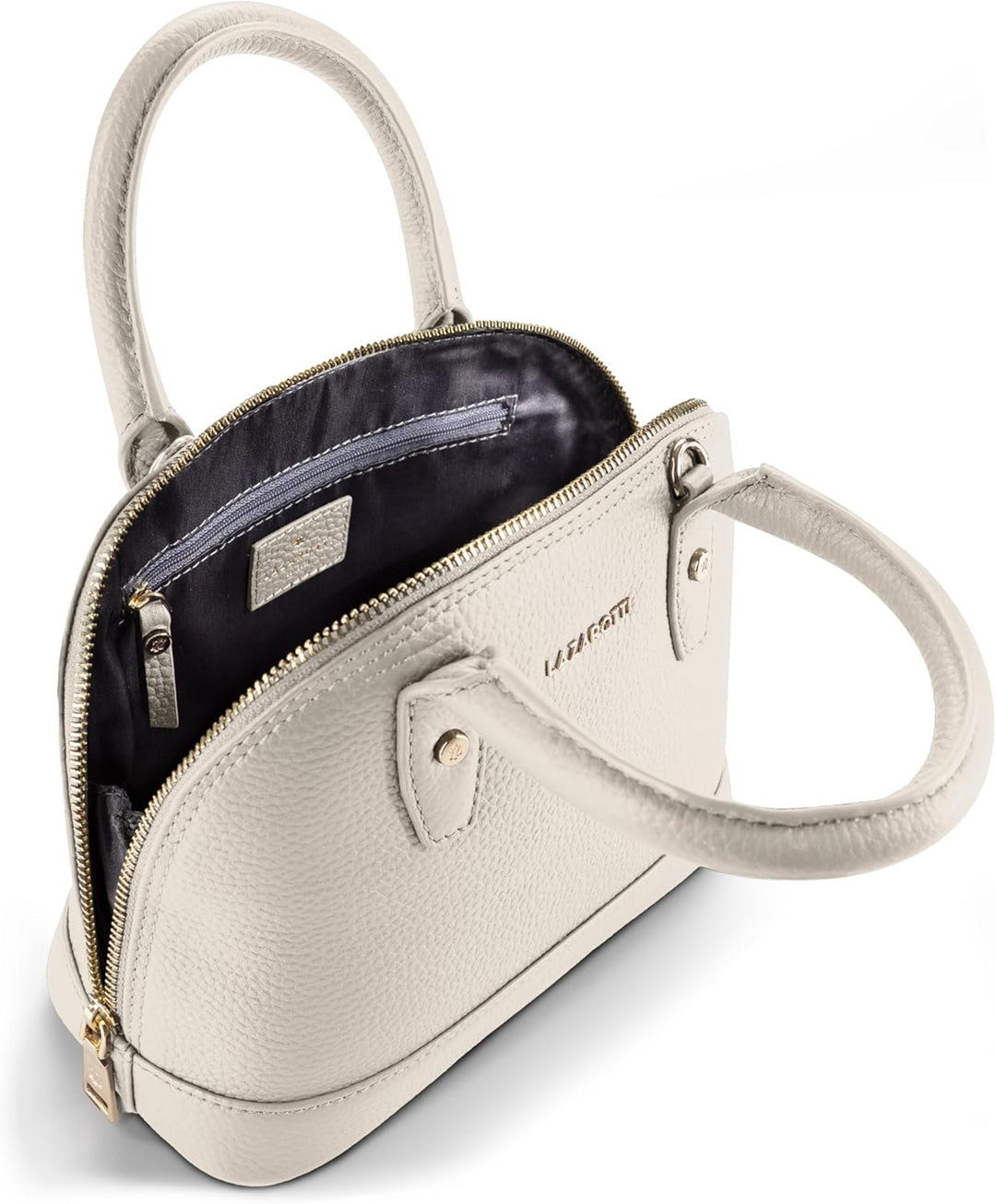 Lazarotti Bologna Leder Handtasche Damen | mit Henkel & abnehmbaren Tragegurt | mittelgrosse Henkelt