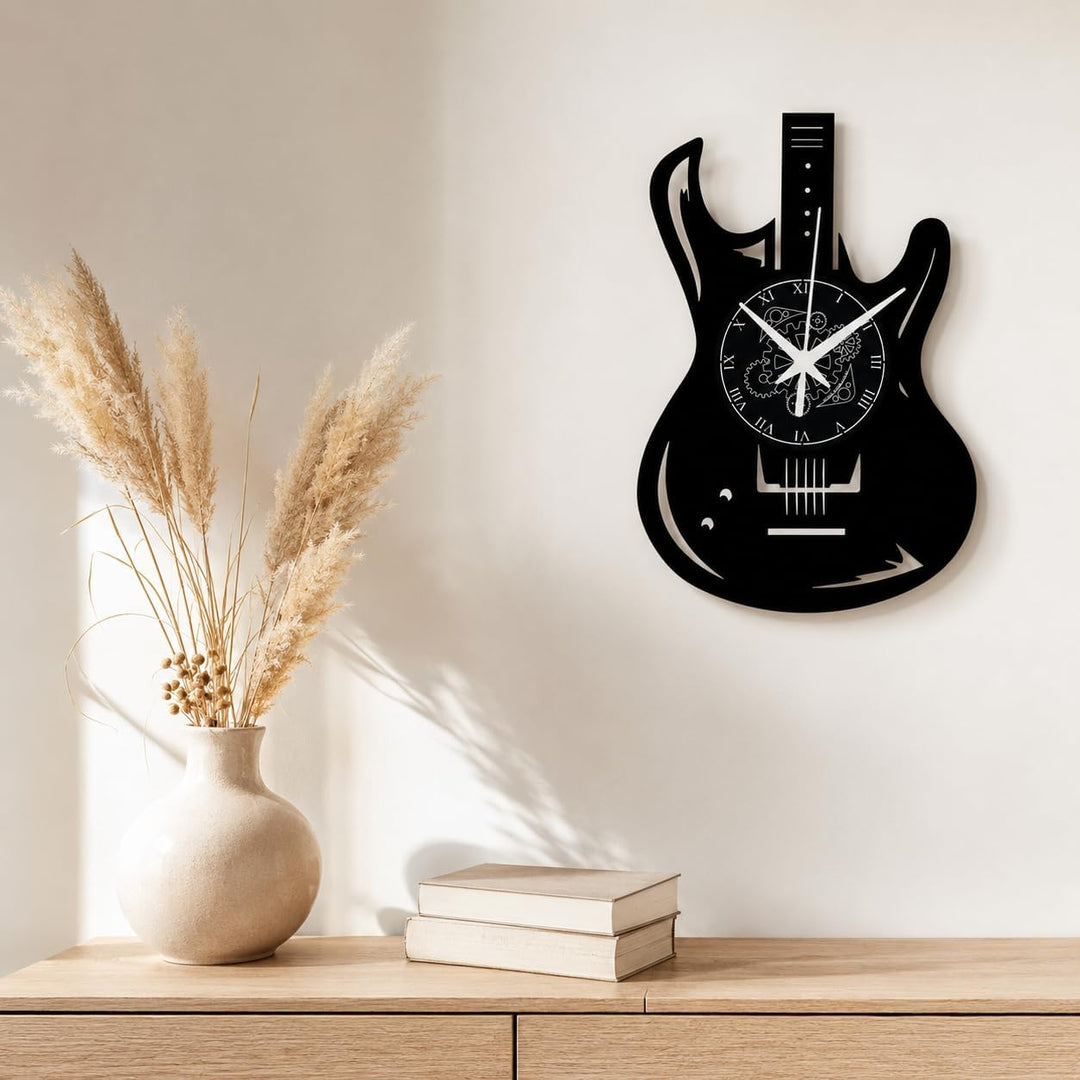 Vinyl Wanduhr Vintage Handgemache Schallplatten-Design Dekor Gitarren Bass Rock Metal Punk Musik