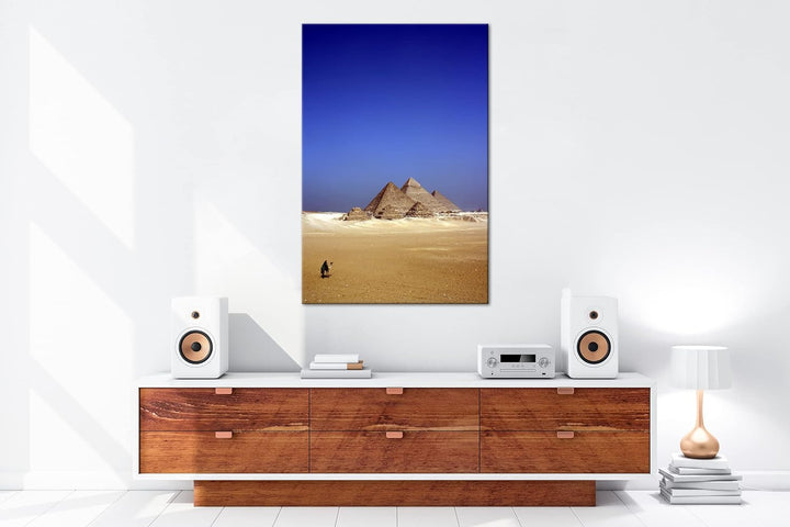 deyoli Pyramiden von Gizeh Format: 80x60 als Leinwandbild, Motiv fertig gerahmt auf Echtholzrahmen,