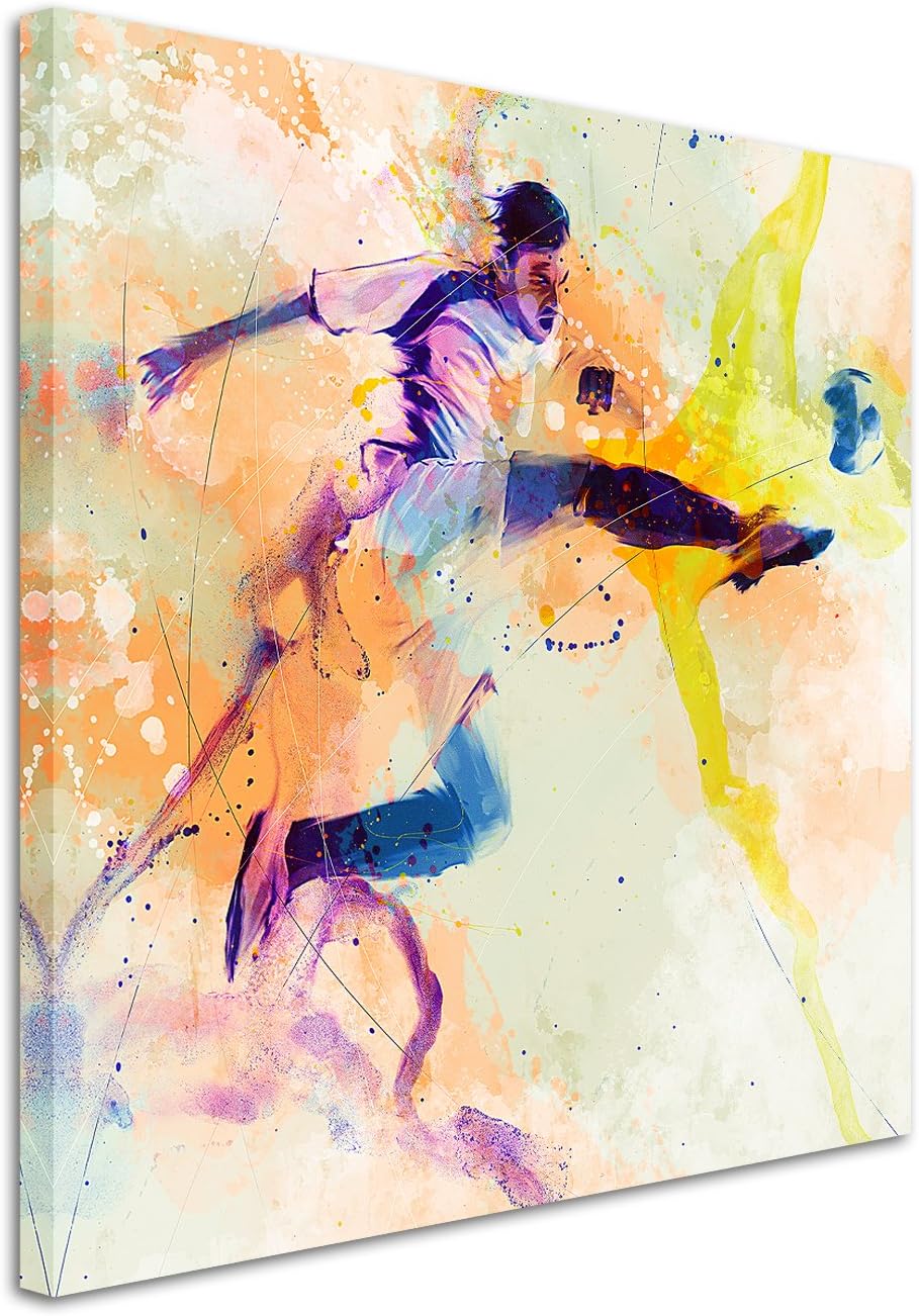 Fussball I 60x60cm Wandbild SPORTBILD Aquarell Art tolle Farben von Paul Sinus