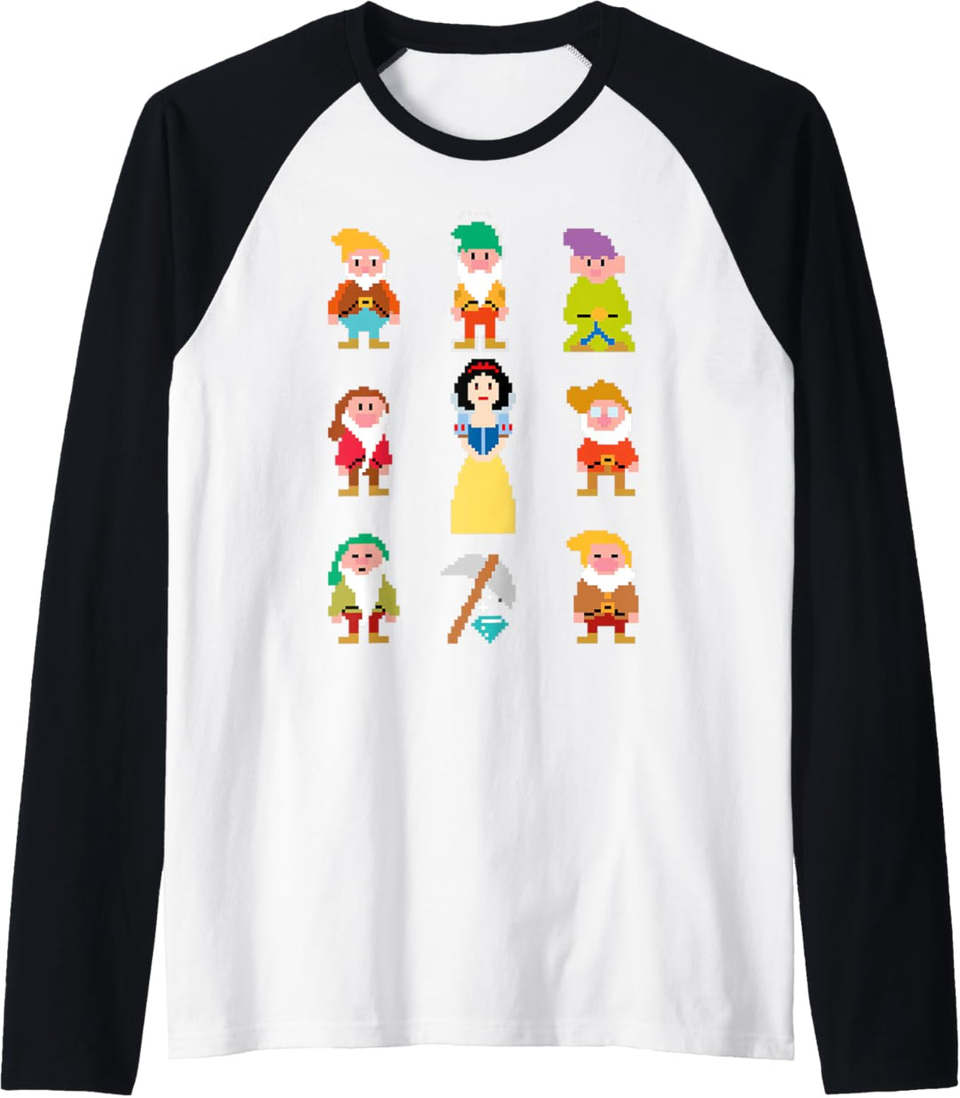 Disney Snow White & Pixelated Dwarfs Raglan