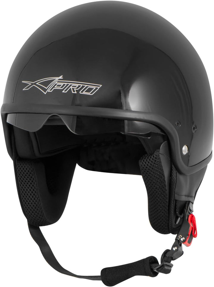 Motorradhelm Motorrad Roller Jet Helm Innensonnenblende Viser SonicMoto 58 cm ( L) Schwarz, 58 cm (