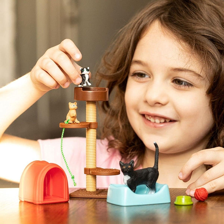 schleich 42501 Spielspass für niedliche Katzen, für Kinder ab 3+ Jahren, FARM WORLD - Spielset Singl