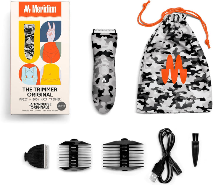 MERIDIAN The Trimmer Original - Körperhaarschneider für Männer, Elektrorasierer für Schamhaar, Brust