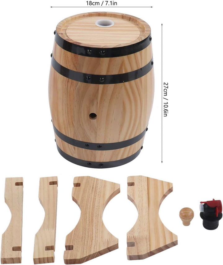 Fass aus Holz, Whiskyfässer, Barrique aus Eicheneiche, Kiefernfässer für Wein mit Wasserhahn, Stopfe