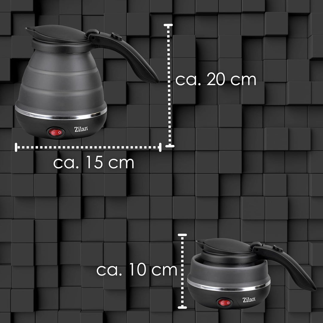 Faltbarer Mini-Wasserkocher für Reise und Camping - Klein, Kompakt, Tragbar - 0,5 Liter, 750 Watt