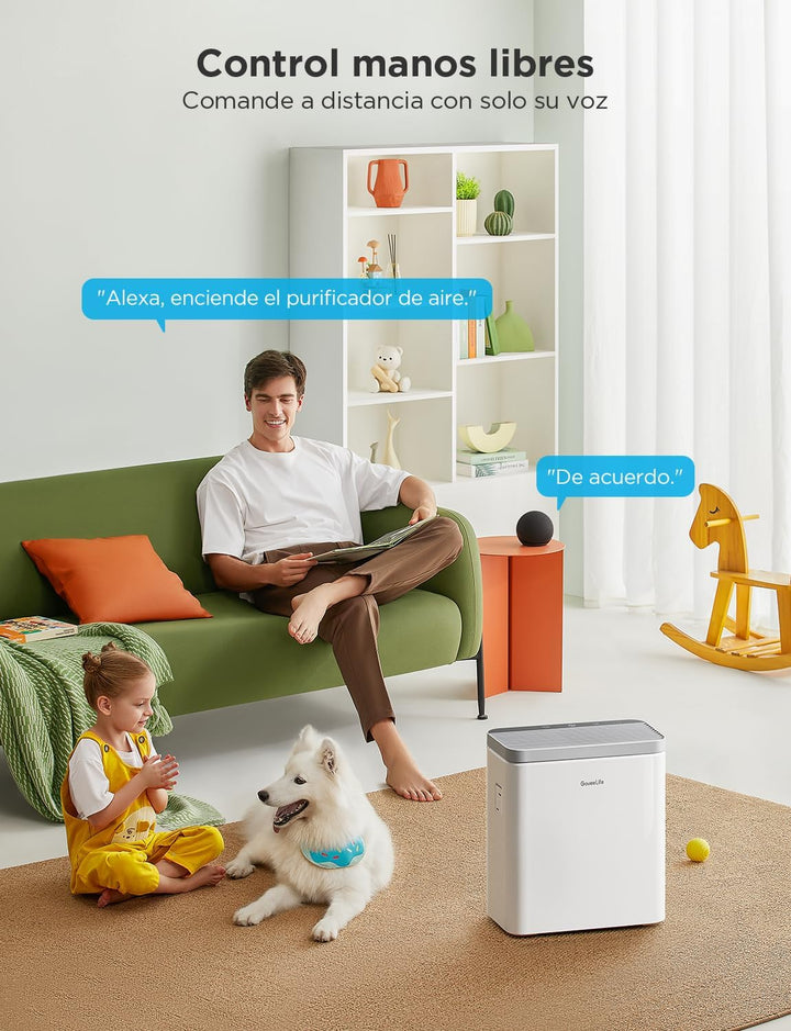 GoveeLife Smart Luftreiniger für grosse Räume bis 97 m², PM2.5-Monitor, HEPA-Schlafmodus, 3-in-1 Luf