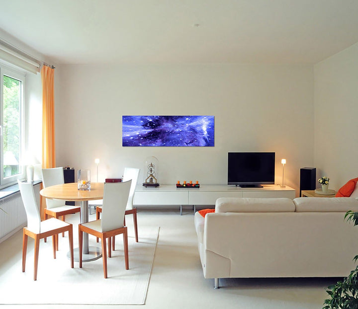 Paul Sinus Art Panoramabild auf Leinwand und Keilrahmen 150x50cm Weltall Sterne Planeten