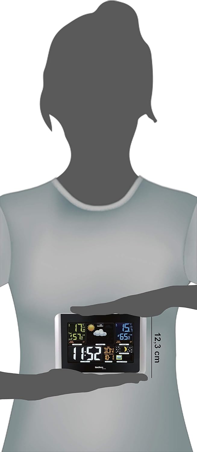 Technoline WS6442 moderne Wetterstation, gut ablesbares Display, sehr übersichtlich, silber,