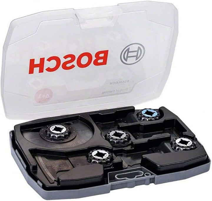 Bosch Professional 5 tlg. Starlock Carbide Tauchsägeblatt/Segmentsägeblatt Set (für Holz und Metall,