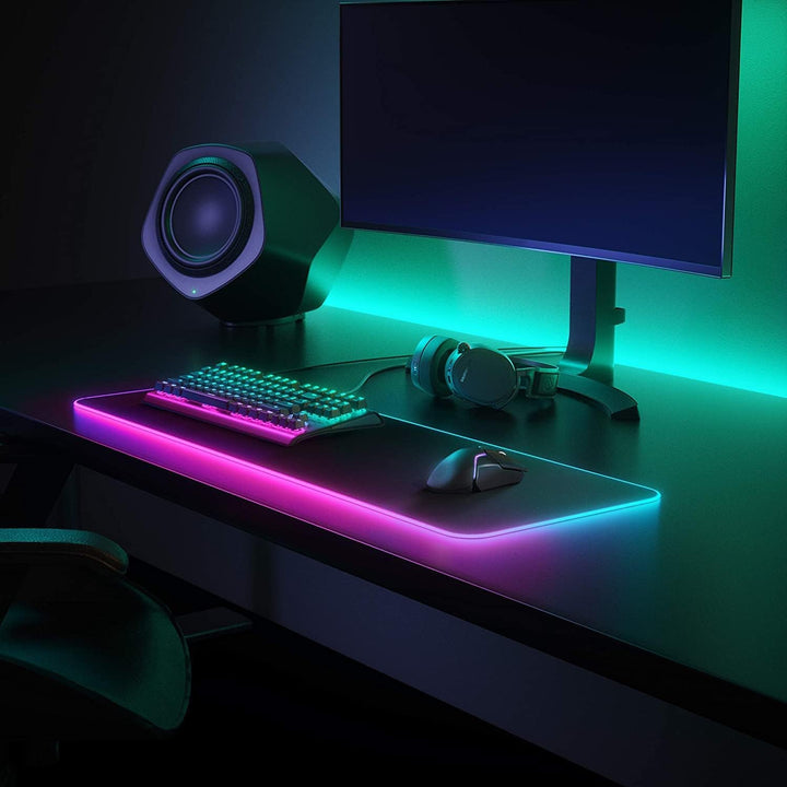 m MU Gaming Mauspad RGB, Mousepad 800x300mm, XXL Gaming Mousepad gross, 13 Beleuchtungs Modi 7 LED F