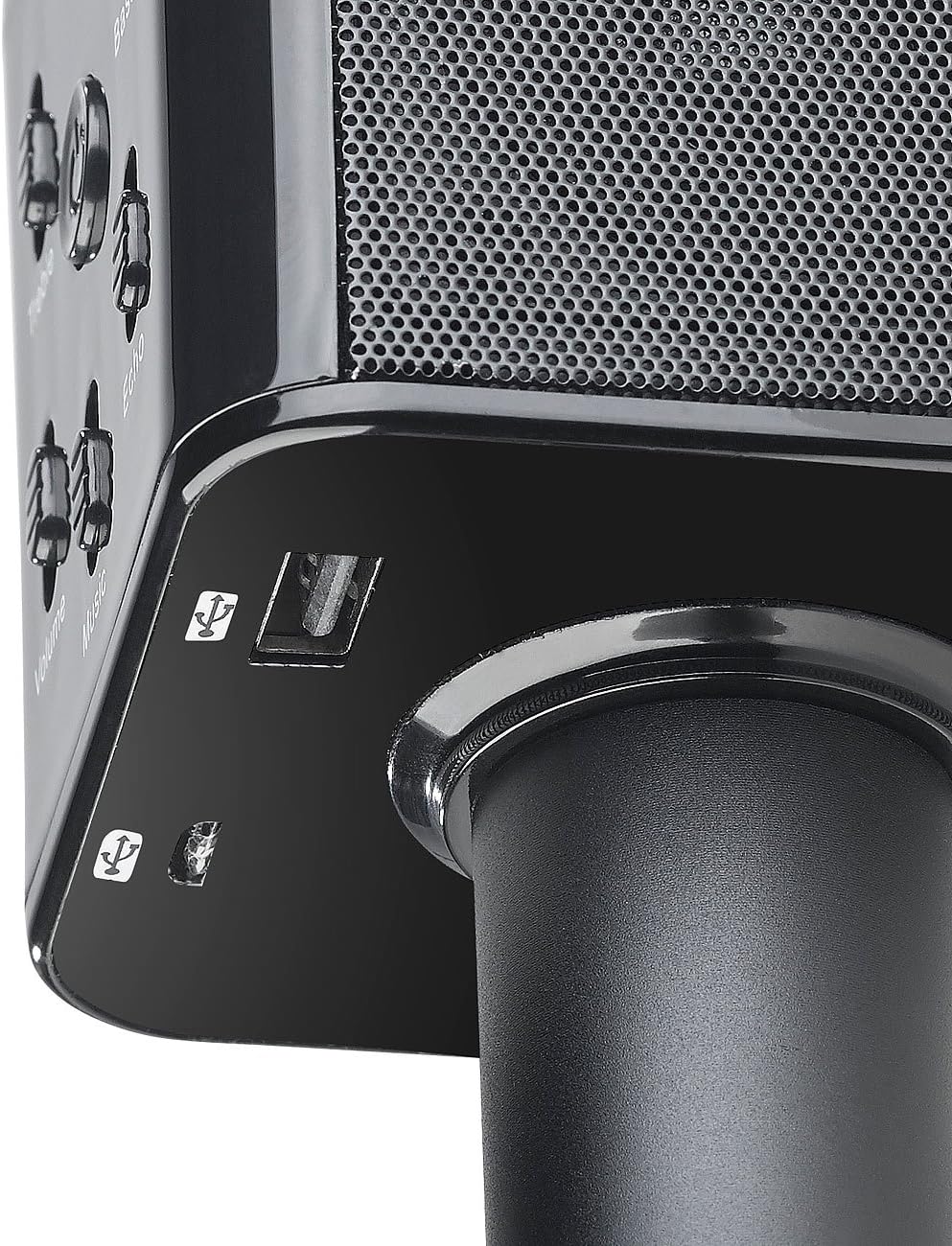 auvisio 2er-Set Karaoke-Mikrofon mit Bluetooth, MP3-Player, Lautsprecher, Akku
