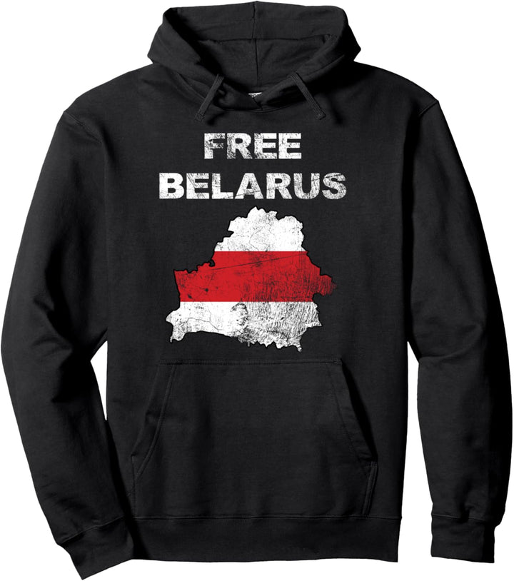 Free Belarus Weissrussland Flagge | STOP Lukaschenka, Betrübt Pullover Hoodie