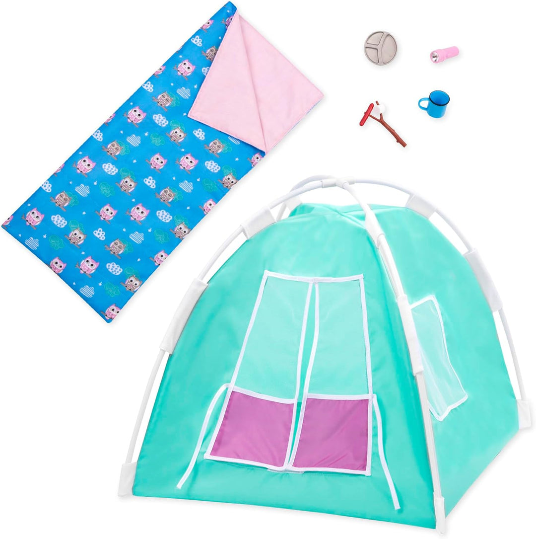 Our Generation – Camping-Set – Zelt & Schlafsack – 46 cm Puppenzubehör – Rollenspiel – Spielzeug für