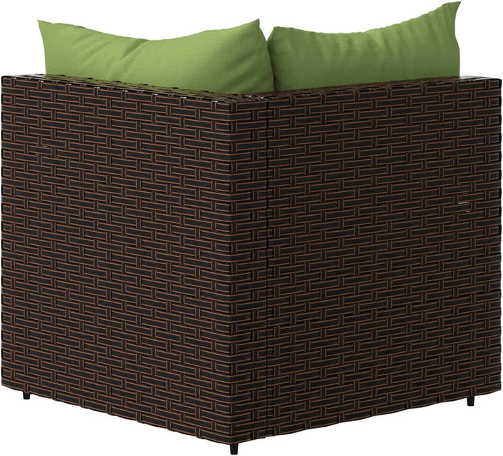 Tidyard 2 STK. Garten Ecksofa Gartensofa mit Kissen Einzelsofa Rattansofa Garten Lounge Gartenmöbel