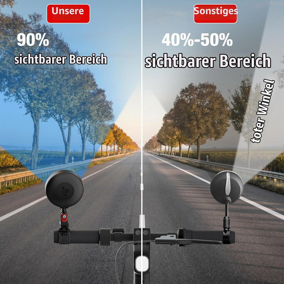 2 Stück Rückspiegel für Segway Ninebot MAX G30 &amp; G3, Einstellbarer Weitwinkel-Rückspiegel, Kompatibe