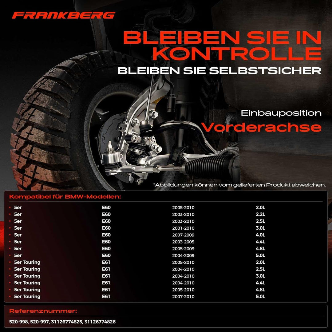Frankberg 2x Querlenker Vorderachse Kompatibel mit 5er E60 5er Touring E61 520 523 525 530 540 545 5