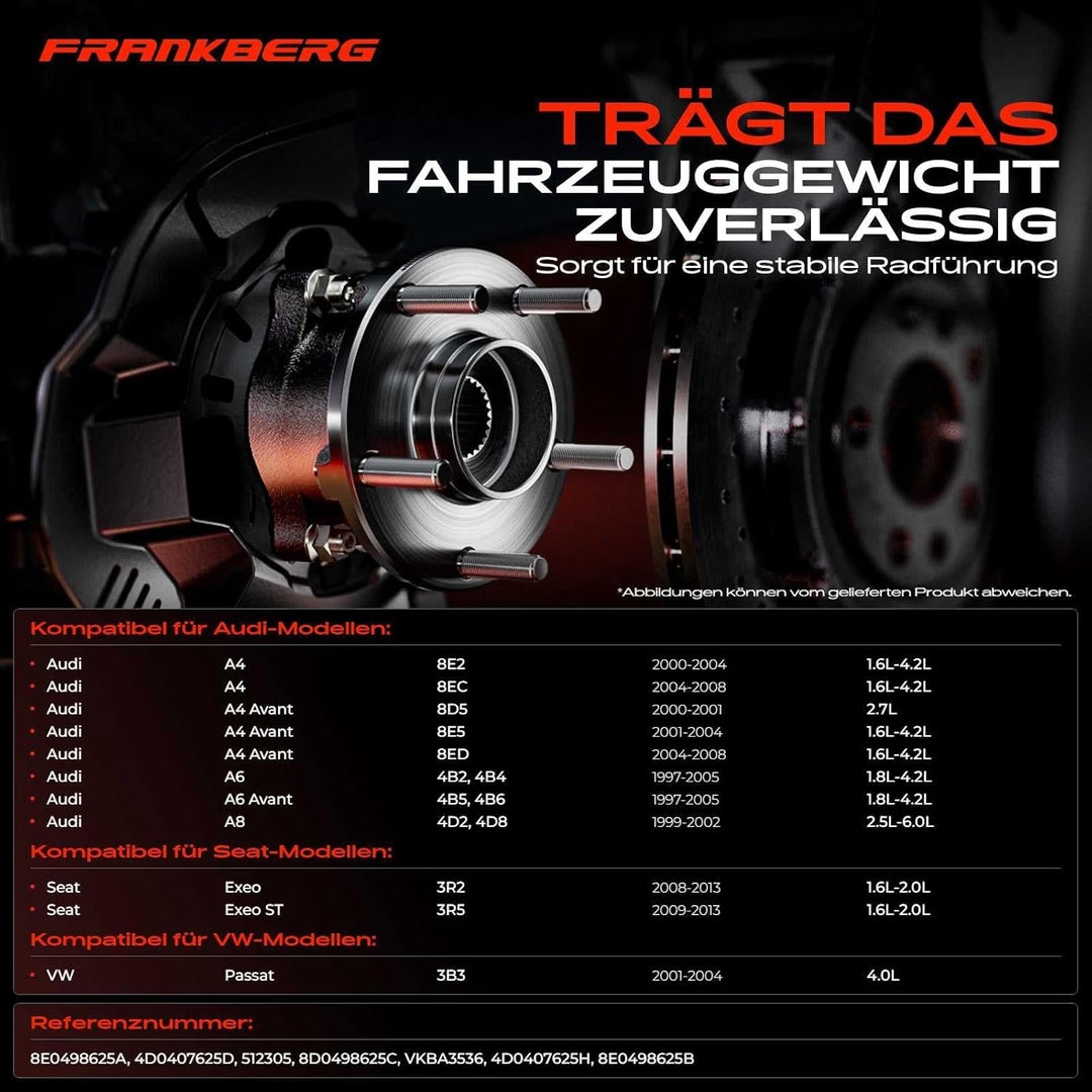 Frankberg 2x Radnabe Radlagersatz Vorderachse Hinterachse Kompatibel mit P.a.s.s.a.t 3B3 Stufenheck