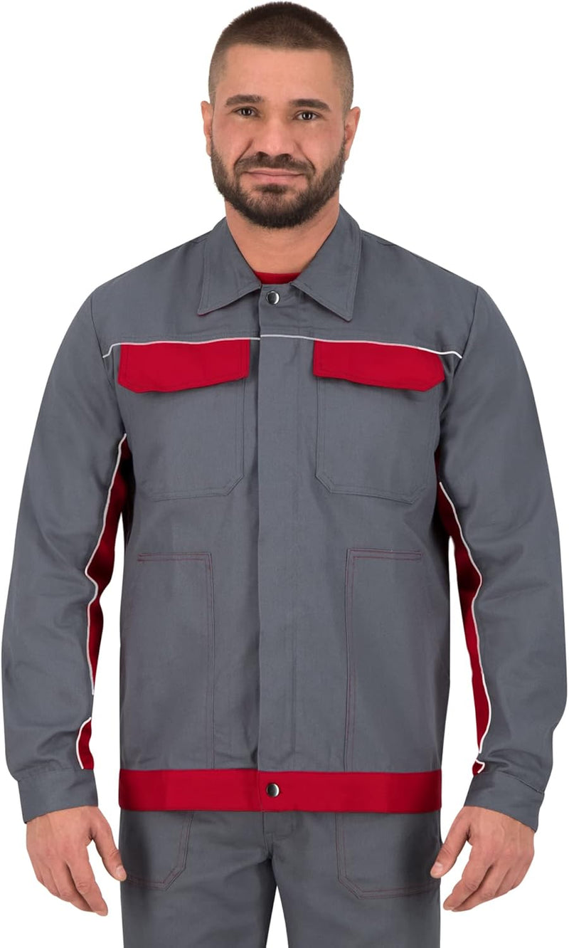 BWOLF ARES 100% Baumwolle Arbeitsjacke Männer Arbeitsjacke Herren Arbeitsjacke Bundjacke 3XL Grau, 3