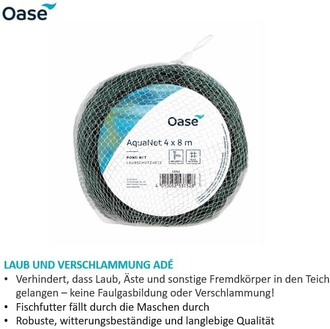 Oase 53752 Aquanet Teichnetz 2 - schützt Teiche vor Blättern und Laub, Verwendung als Vogelschutznet