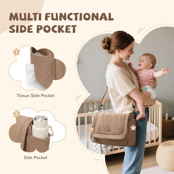 Wickeltasche, 22 l, grosses Fassungsvermögen, Baby-Wickeltasche, Reisetasche, Umhängetasche, Kranken