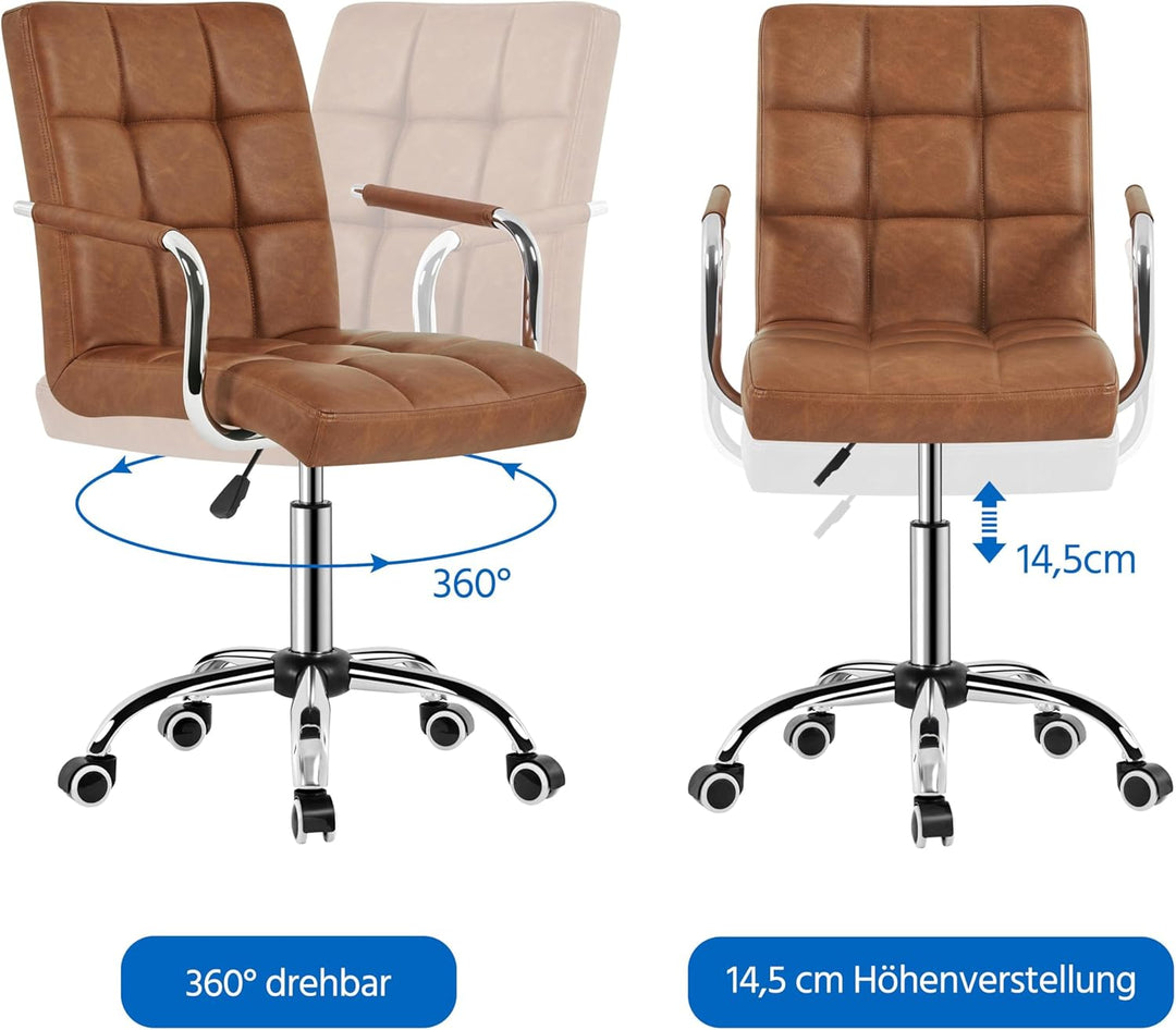 Yaheetech Bürostuhl ergonomischer Schreibtischstuhl Drehstuhl Drehocker Arbeitshocker mit abnehmbare