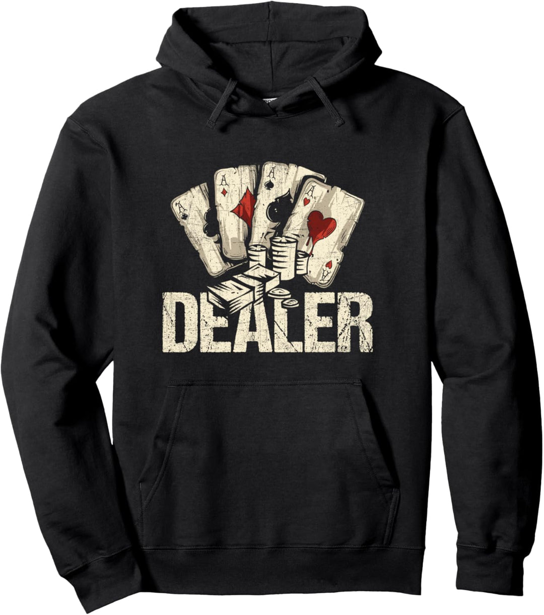 Casino Dealer Lustiges Pokerspieler-Kostümzubehör Pullover Hoodie