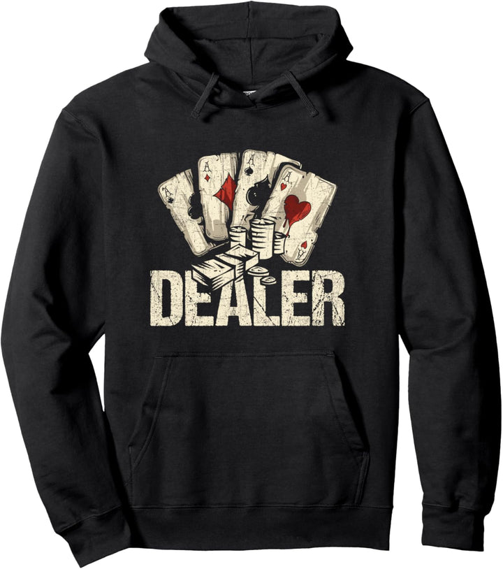Casino Dealer Lustiges Pokerspieler-Kostümzubehör Pullover Hoodie