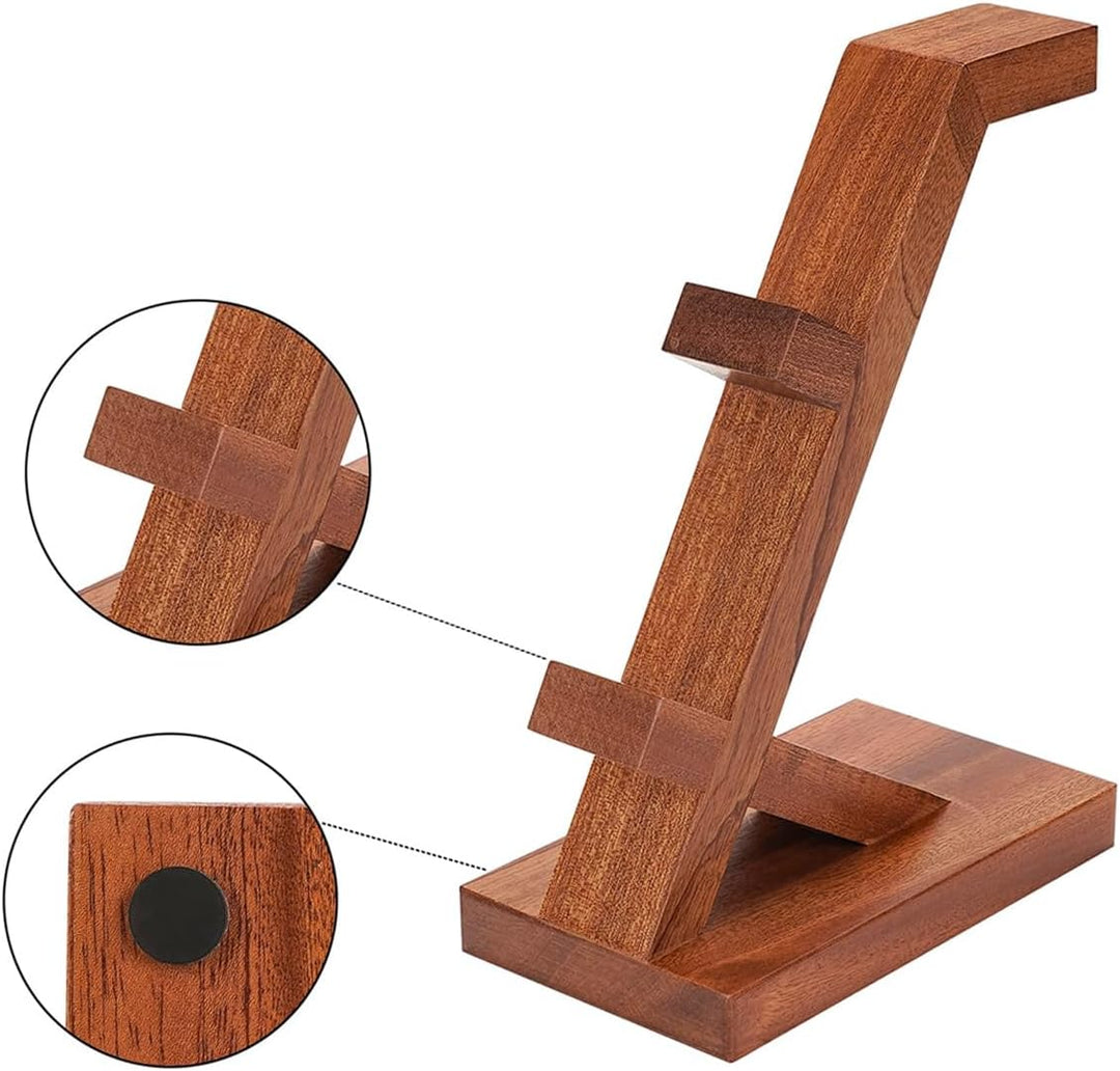 Sarini Dual-Gamepad-Controller und Kopfhörerständer aus massivem Holz, Aufbewahrungsständer für Game