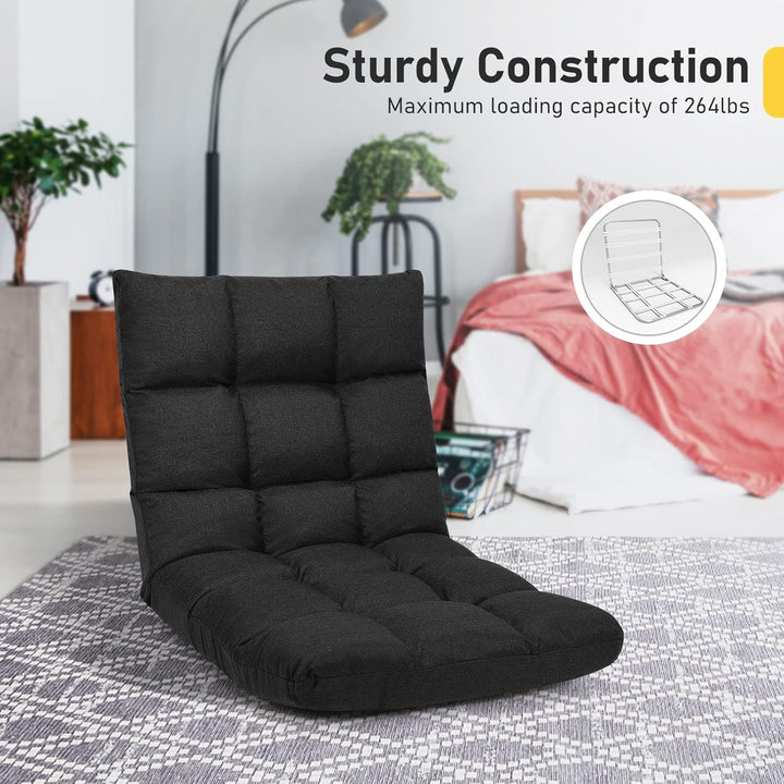 GOPLUS Bodenstuhl, Bodensofa mit Rückenlehne, Bodensessel mit Schlaffunktion, Floor Chair, Lazy Sofa