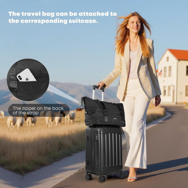 Reisekoffer Set 4-teilig, Trolley Kofferset mit 1 Reisetasche, 1 Kulturbeutel, Rollkoffer Handgepäck