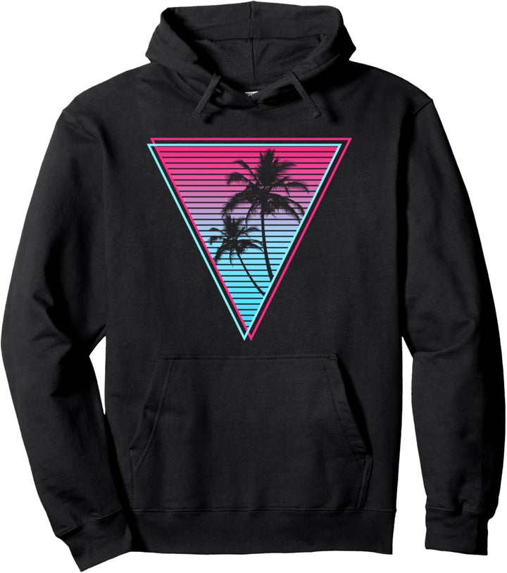 Retro Vaporwave Hipster Palm Tree - 80er 90er Jahre Ästhetik Pullover Hoodie