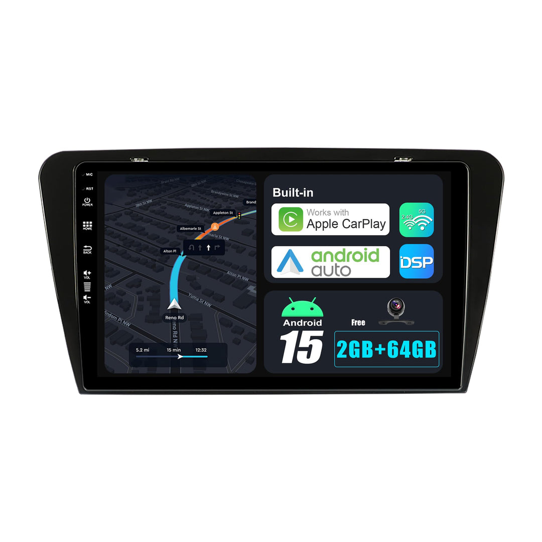 Android 15 IPS Autoradio Passt für Skoda Octavia (2014-2018) - Eingebautes CarPlay Android Auto - KO