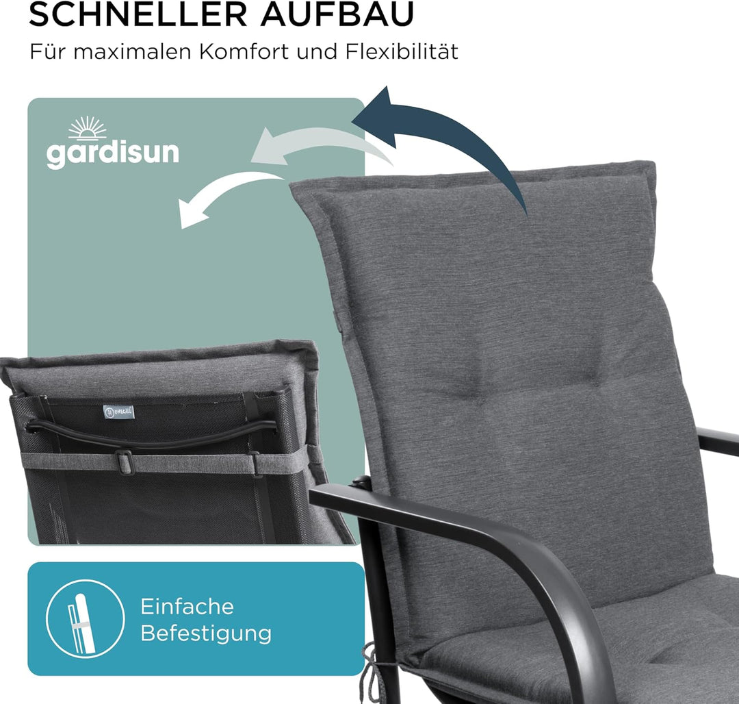 gardisun Gartenstuhlauflagen Niedriglehner I Extra Dicke Sitzauflagen I Made in Europe I Stuhlauflag