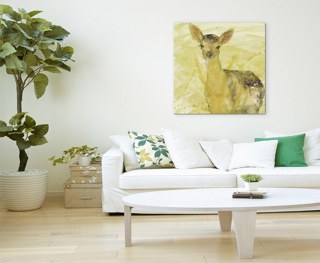 Bambi_60x60cm Splash Art Paul Sinus Aquarell, Gemälde, Kunstbild auf Leinwand