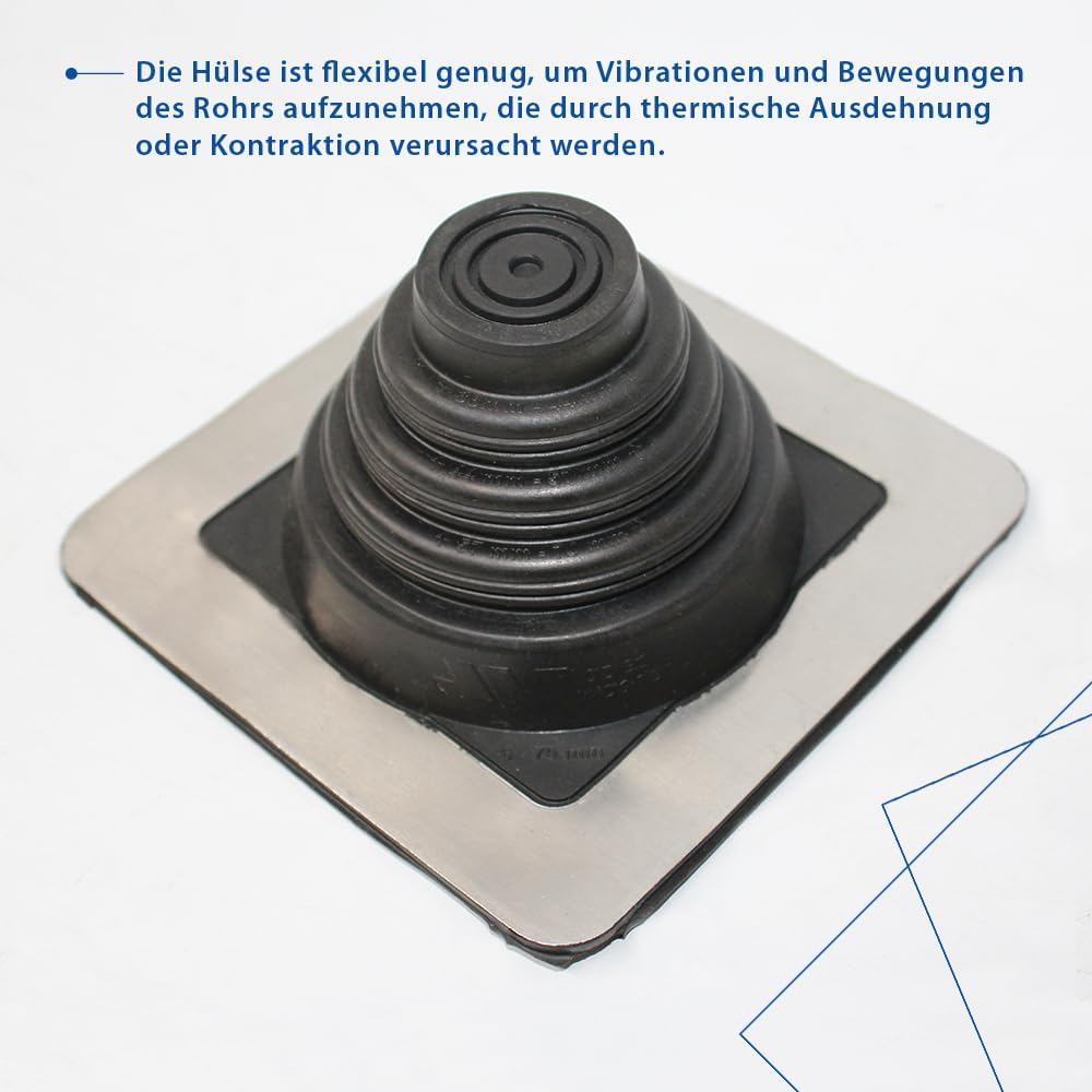 Rohrmanschette Nr. 1 - eckig schwarz, Rohrdurchführung aus EPDM