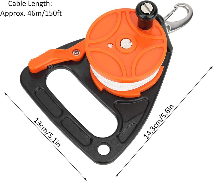Nikou Tauchschnurrolle 150ft Tauchrolle mit Griff Mehrzweck-Tauchrolle(Orange)