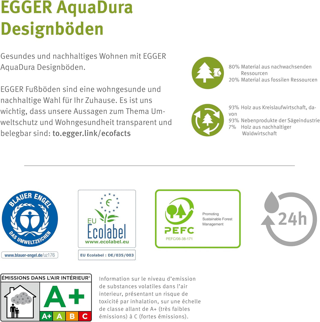 EGGER Aquadura Hybridboden EDF194 Camden Eiche weiss 1292x193x7,5mm (1,995m²) 1,995m² | Boden, 1,995