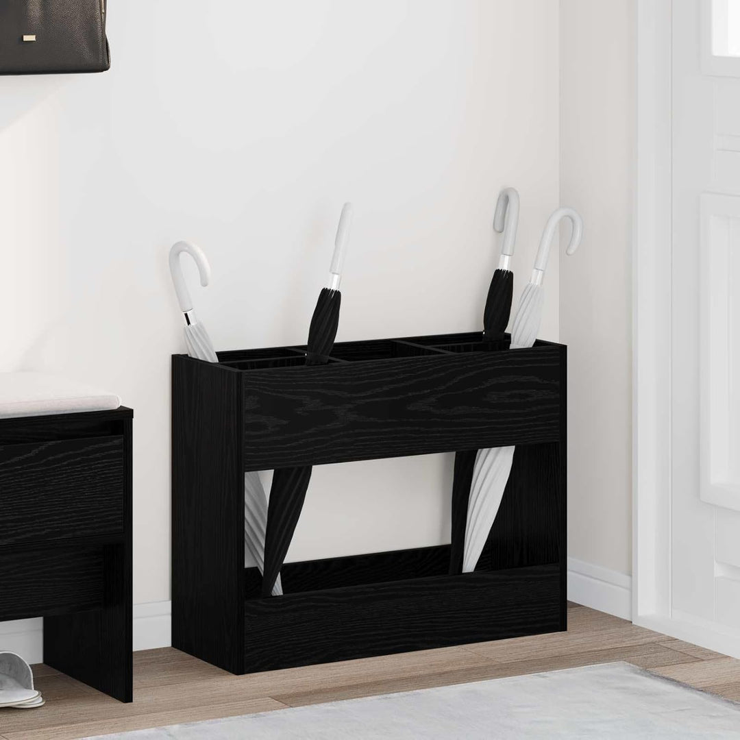 vidaXL Sonnenschirmhalter Schwarz Eichen-Optik 65 x 24 x 50 cm, Stylischer Halter, moderner Regensch