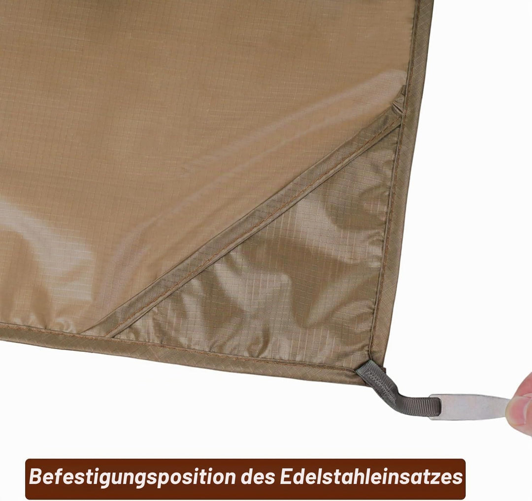 Mini Picknickdecke, wasserdichte Sandfeste, Braun Campingdecke, 150×100CM Stranddecke, Leichtgewicht