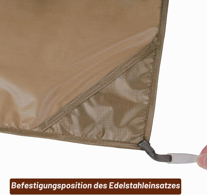 Mini Picknickdecke, wasserdichte Sandfeste, Braun Campingdecke, 150×100CM Stranddecke, Leichtgewicht
