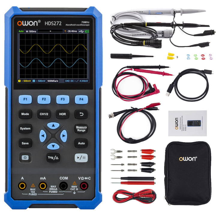 HDS272 Handheld-Digital-Oszilloskop 70MHz Bandbreite 3,5 Zoll LCD mit einstellbarer Helligkeit 2 in