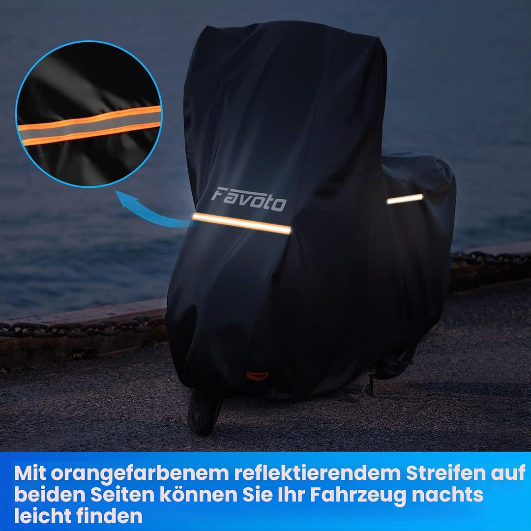 Favoto Motorradabdeckung Wasserdicht Motorrad Abdeckpane Outdoor 210D Oxford für Motorräder Elektror
