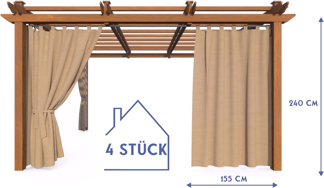 HOME DEKO Terrassenvorhang, Wasserdichter Gartenvorhang für Terrasse, Balkon, Pergola & Pavillon, Sc