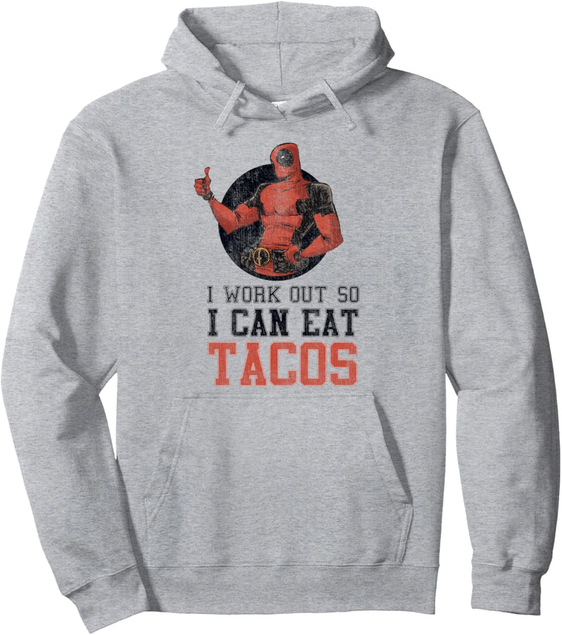 Marvel Deadpool Work Out Eat Tacos Pullover Hoodie