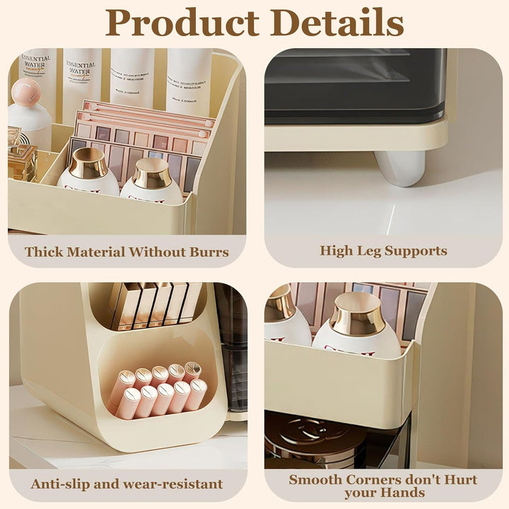 Make Up Kosmetik Organizer mit 2 Schubladen, Multifunktion Schminktisch Organizer, Einfache Aufbewah