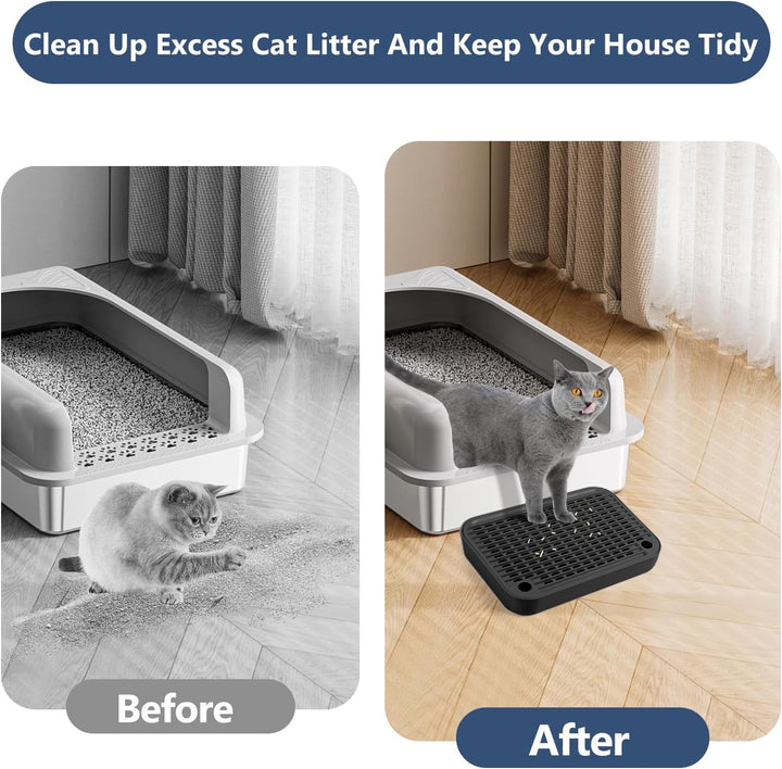 Kalolary Katzenrampe für Katzentoiletten, Katzentritthocker mit Filterfunktion Leicht zu Reinigende