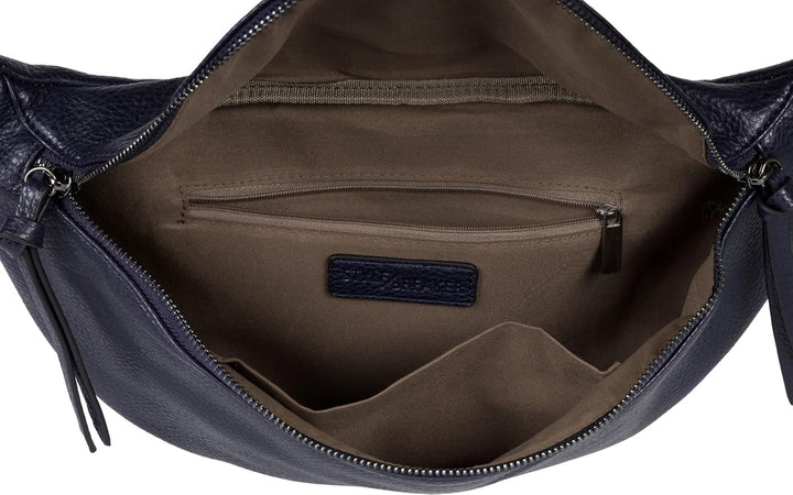 styleBREAKER Damen Halbmond Crossbody Schultertasche, abnehmbarer verstellbarer Schultergurt, Einfar